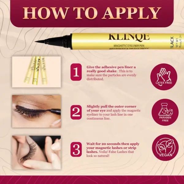 KLINQE Black Nano Grip Lash Glue Liner -Contact Lens Friendly - Image 6