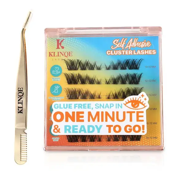 Klinqe Self Adhesive Cluster Lashes - Golden Hour Glam
